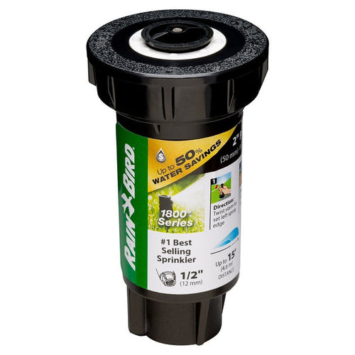 Rain Bird 1802HV15PR 2 Pop-up Spray Head - High-Efficiency Variable Arc (0-360°) 15 ft. Range with Pressure Regulator