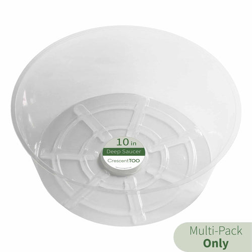 Crescent Garden Clear Deep Plastic Plant Saucers