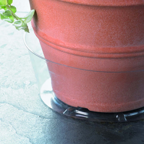 Crescent Garden Clear Deep Plastic Plant Saucers