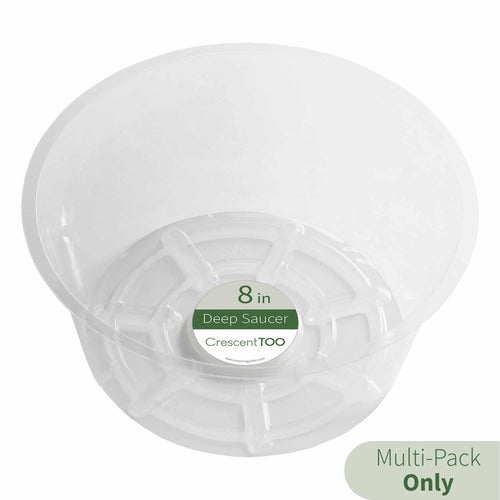 Crescent Garden Clear Deep Plastic Plant Saucers