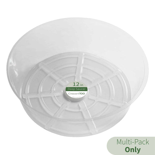 Crescent Garden Clear Deep Plastic Plant Saucers