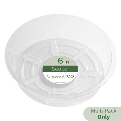 Crescent Garden Clear Plant Saucers