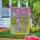 Evergreen Mini Flag Garden Peace & Love