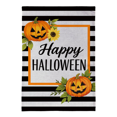 Evergreen Flag Mini Striped Happy Halloween