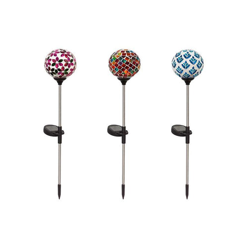 Evergreen What She Shed Garden Stake, Solar Mosaic Globe Garden Stakes 22H