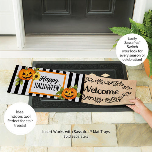 Evergreen Doormat Insert Striped Halloween