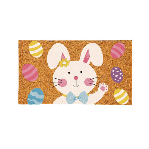 Evergreen Doormat Bowtie Bunny