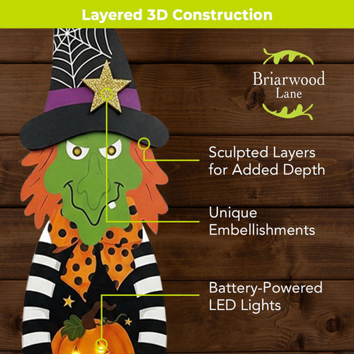 Briarwood Lane Wicked Witch Pine Porch Leaner