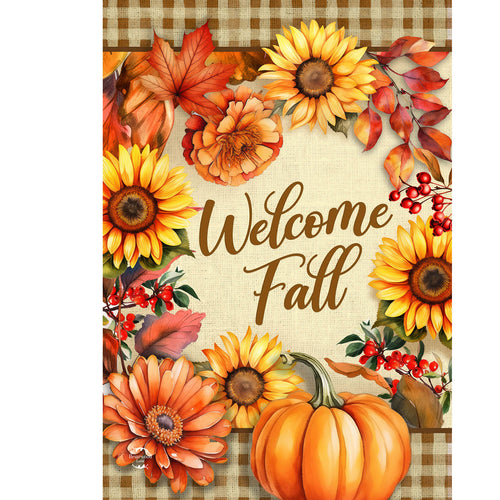 Briarwood Lane Welcome Fall Flowers Double-Sided House Flag