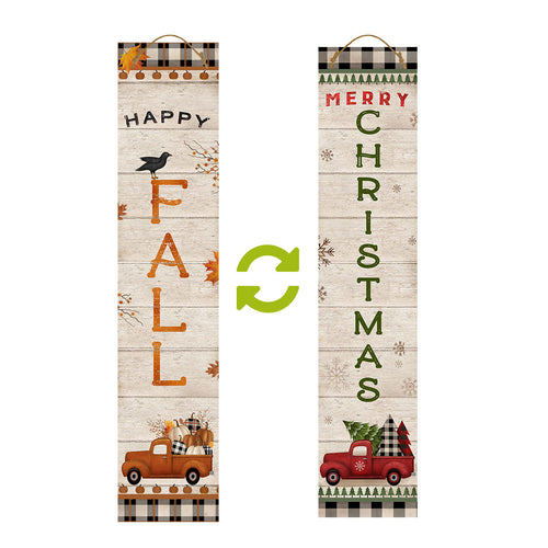 Briarwood Lane Fall Winter Truck Pine Reversible Porch Leaner