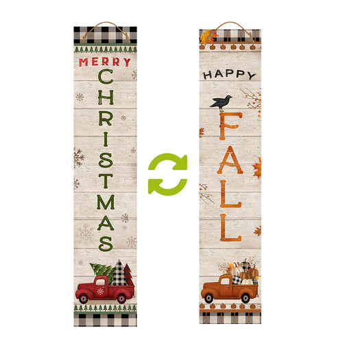 Briarwood Lane Fall Winter Truck Pine Reversible Porch Leaner