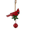 Alpine Cardinal Bird with Bell Hanging Decor