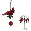 Alpine Cardinal Bird with Bell Hanging Decor
