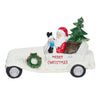 Alpine Merry Christmas Santa in Vintage White Car Statue w/LEDs