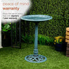 Alpine Aged Green Pedestal Birdbath with Scrollwork