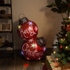 Alpine Merry Christmas Stacked Ornament Statue w/Color Changing LEDs