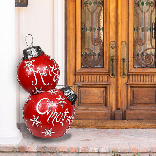 Alpine Merry Christmas Stacked Ornament Statue w/Color Changing LEDs