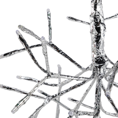 Alpine White Snowflake Hanging Ornament with Cool White LEDs Sm