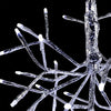 Alpine White Snowflake Hanging Ornament with Cool White LEDs Sm