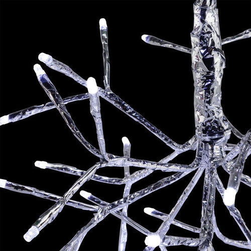 Alpine White Snowflake Hanging Ornament with Cool White LEDs Sm