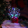 Alpine Multicolor Snowflake Hanging Ornament w/Multiclr/Wht LEDs-Sm