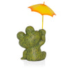 Alpine Sitting Jolly Frog with Yellow Umbrella Statue
