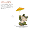 Alpine Sitting Jolly Frog with Yellow Umbrella Statue
