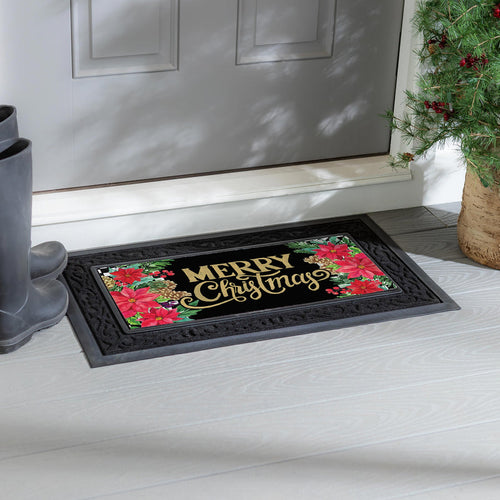 Evergreen Floral Checkered Merry Christmas Sassafras Switch Mat