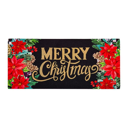 Evergreen Floral Checkered Merry Christmas Sassafras Switch Mat