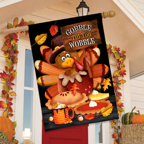 Briarwood Lane Gobble Wobble Turkey House Flag