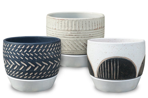 Ceramo 6 Assorted Mid-Century Egg Pot with Saucer