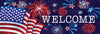 Custom Decor Fireworks and Flag Signature Sign