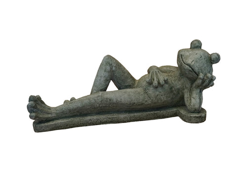 Athens Stone Casting Lounging Frog