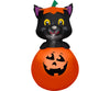 Gemmy Airblown Black Cat In Jack-O-Lantern
