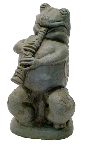 Athens Stone Casting Frog with Flute