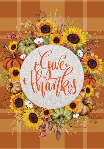 Custom Decor Give Thanks Wreath- Flag by Allison Rattray