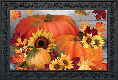 Briarwood Lane Autumn Pumpkin Trio Floral Doormat