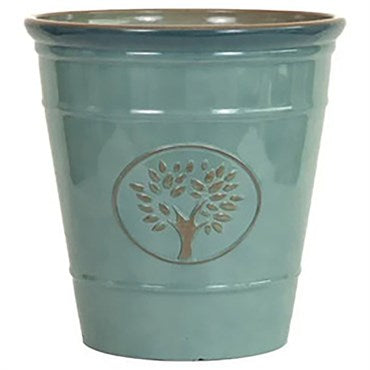 Sunshine Ceramica Country Garden Pot Aqua 15.75