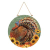Evergreen Harvest Blossom Turkey Wood Door Décor 18