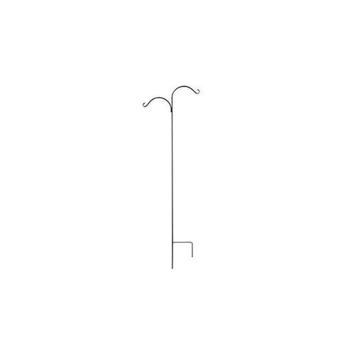 Green Thumb 84 In. Black Forged Steel Double Offset Shepherd's Hook