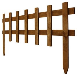 Cedar Stain Deluxe Cape Cod Picket Fence, 18-In. x 3-Ft.