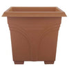 Medallion Deck Box Planter, Light Terra Cotta Plastic, 15-In.