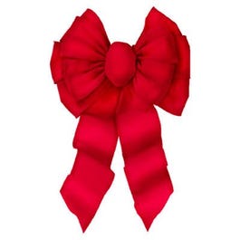 Christmas Bow, 11-Loop, Wired, Red Velvet, 14 x 28 x 4-1/2-In.