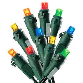 Christmas Lights Set, Indoor or Outdoor, Battery-Operated, Micro Multi-Color LED, 50-Ct.