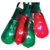 Christmas String Light Set, Edison Bulb, Green & Red, 10-Ct.