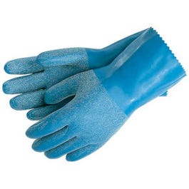 Chemical Safety Gloves, Reusable, Blue Latex, Large