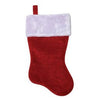 Christmas Stocking, Red Plush, 17.5-In.