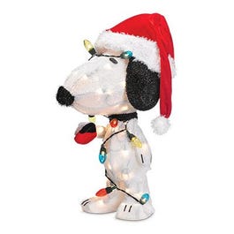 3-D Snoopy Christmas Lawn Decoration, Lighted, 24-In.