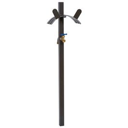 Hose Hanger With Faucet, Freestanding, Steel, Holds 150-Ft.
