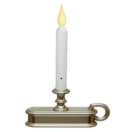 Christmas LED Candle, Battery-Operated, Pewter